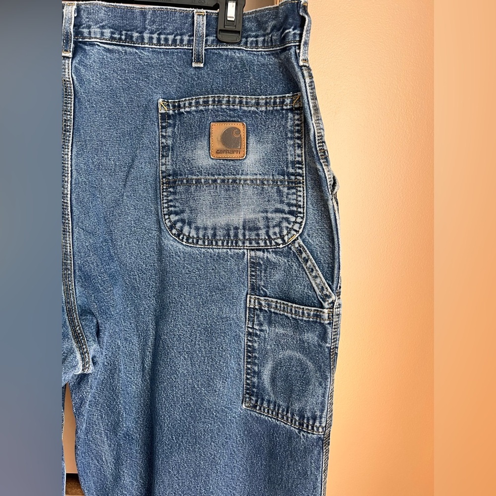 Carhartt Carpenter Relaxed Fit Y2K Blue Jeans 42x32 - Picture 4 of 6